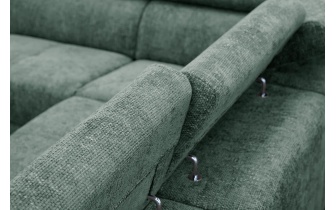 Canapé d'angle gauche avec appuis-tête réglables 5 places RODEN