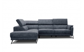 Canapé d'angle gauche avec appuis-tête réglables 5 places RODEN