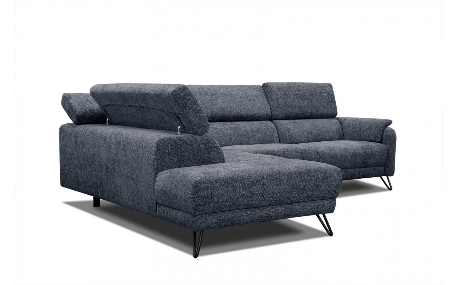 Canapé d'angle gauche avec appuis-tête réglables 5 places RODEN