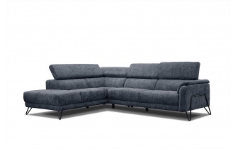 Canapé d'angle gauche avec appuis-tête réglables 5 places RODEN