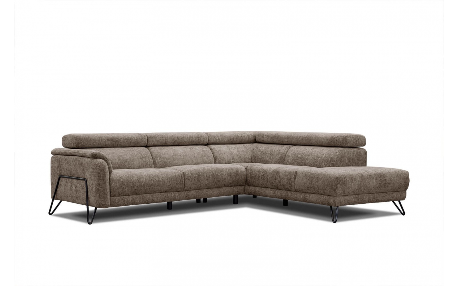 Canapé d'angle droit avec appuis-tête réglables 5 places RODEN