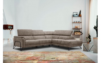 Canapé d'angle droit avec appuis-tête réglables 5 places RODEN