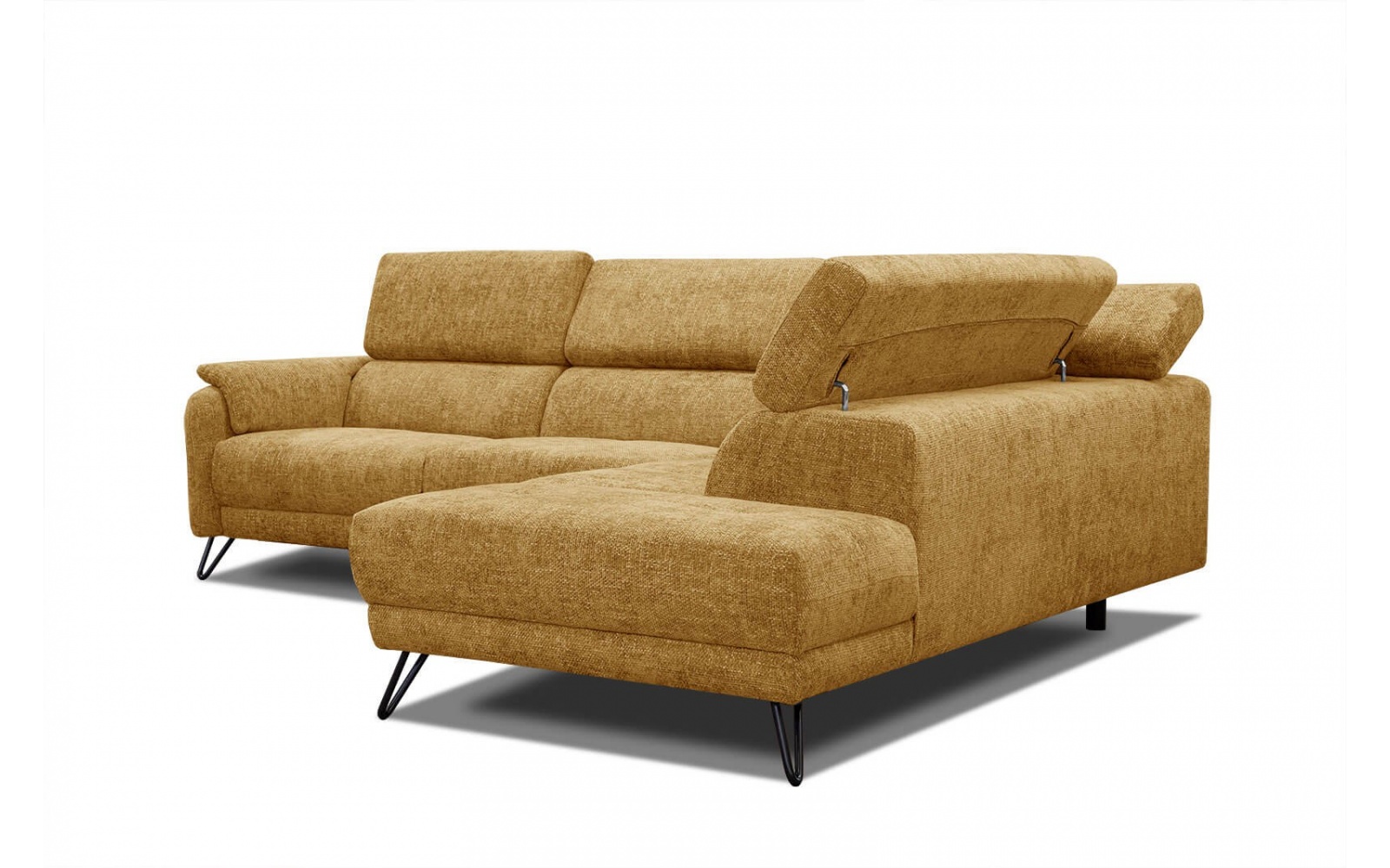 Canapé d'angle droit avec appuis-tête réglables 5 places RODEN