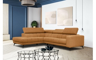 Canapé d'angle gauche avec appuis-tête réglables 5 places MORELLO