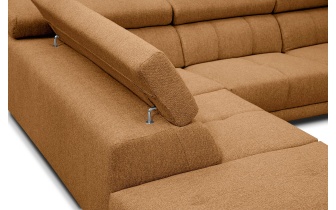 Canapé d'angle gauche avec appuis-tête réglables 5 places MORELLO