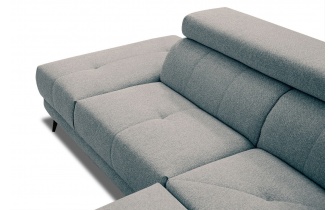 Canapé d'angle gauche avec appuis-tête réglables 5 places MORELLO