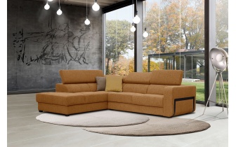 Canapé d'angle gauche avec appuis-tête réglables 5 places BERGO