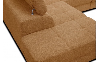 Canapé d'angle gauche avec appuis-tête réglables 5 places BERGO