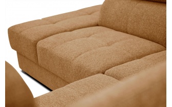 Canapé d'angle gauche avec appuis-tête réglables 5 places BERGO