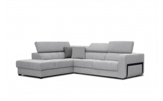 Canapé d'angle gauche avec appuis-tête réglables 5 places BERGO