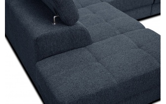 Canapé d'angle gauche avec appuis-tête réglables 5 places BERGO