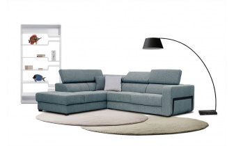 Canapé d'angle gauche avec appuis-tête réglables 5 places BERGO