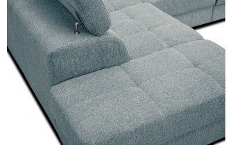 Canapé d'angle gauche avec appuis-tête réglables 5 places BERGO