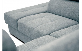 Canapé d'angle gauche avec appuis-tête réglables 5 places BERGO