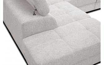 Canapé d'angle gauche avec appuis-tête réglables 5 places BERGO