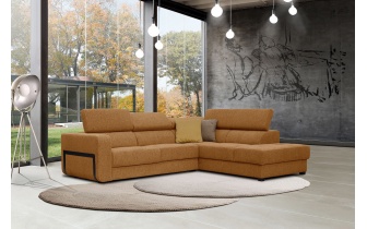 Canapé d'angle droit avec appuis-tête réglables 5 places BERGO