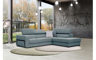 Canapé d'angle droit avec appuis-tête réglables 5 places BERGO