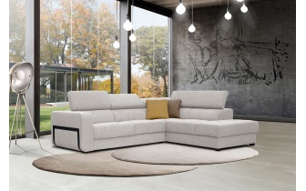 Canapé d'angle droit avec appuis-tête réglables 5 places BERGO