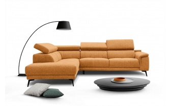 Canapé d'angle gauche avec appuis-tête réglables 5 places FIERO