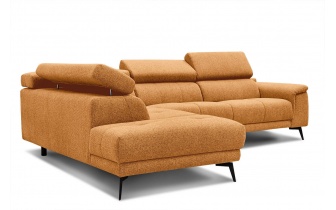 Canapé d'angle gauche avec appuis-tête réglables 5 places FIERO