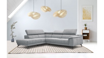 Canapé d'angle gauche avec appuis-tête réglables 5 places FIERO