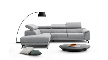 Canapé d'angle gauche avec appuis-tête réglables 5 places FIERO