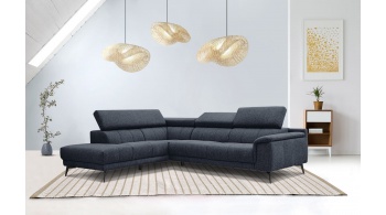 Canapé d'angle gauche avec appuis-tête réglables 5 places FIERO