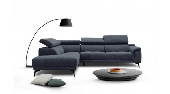 Canapé d'angle gauche avec appuis-tête réglables 5 places FIERO