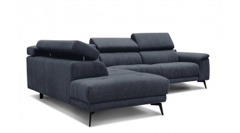 Canapé d'angle gauche avec appuis-tête réglables 5 places FIERO
