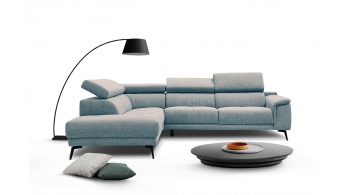 Canapé d'angle gauche avec appuis-tête réglables 5 places FIERO