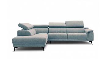 Canapé d'angle gauche avec appuis-tête réglables 5 places FIERO