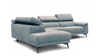Canapé d'angle gauche avec appuis-tête réglables 5 places FIERO