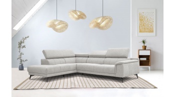 Canapé d'angle gauche avec appuis-tête réglables 5 places FIERO