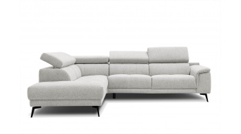 Canapé d'angle gauche avec appuis-tête réglables 5 places FIERO