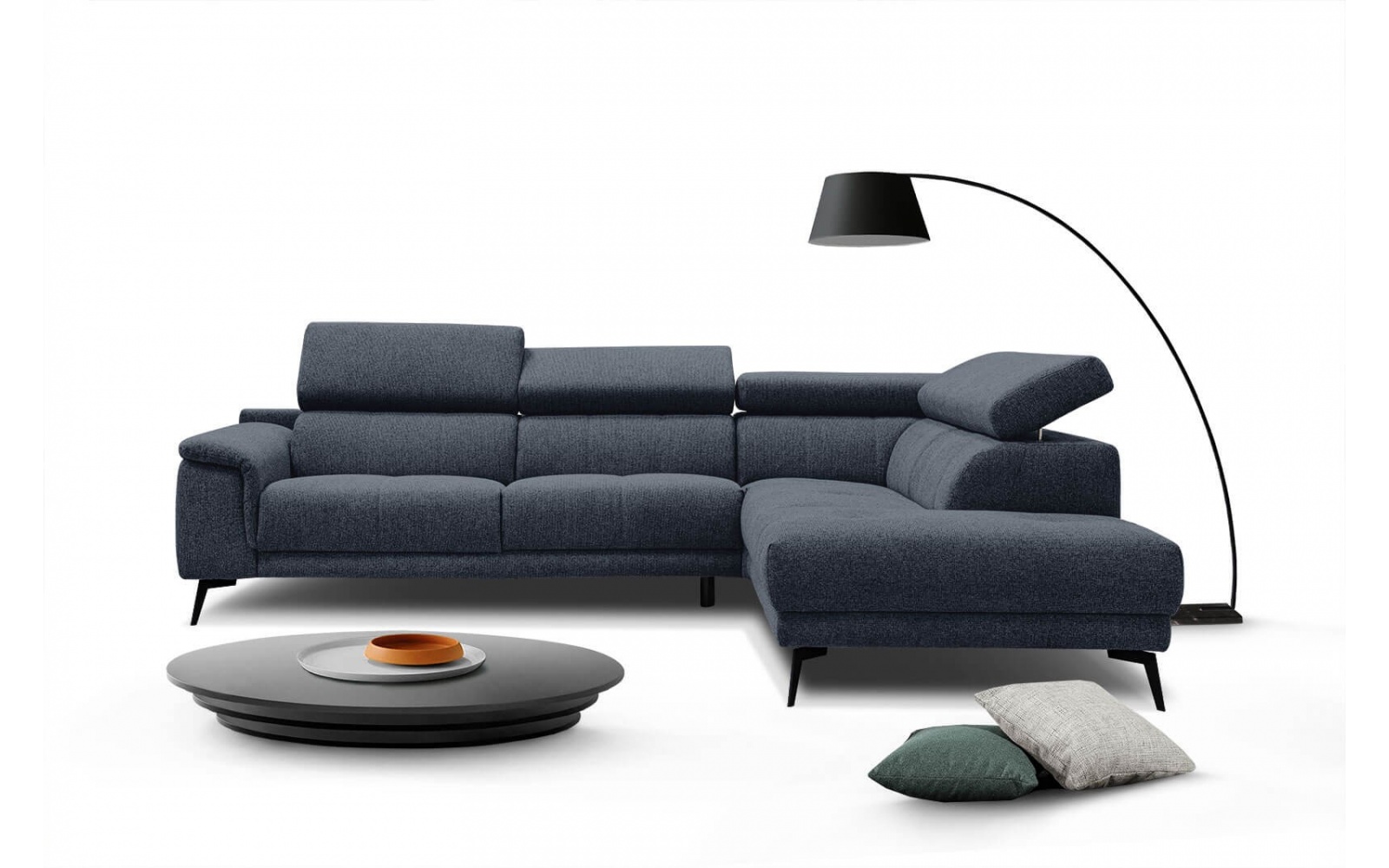 Canapé d'angle droit avec appuis-tête réglables 5 places FIERO