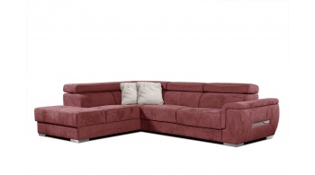 Canapé d'angle gauche avec appuis-tête réglables 5 places KELTE