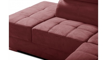 Canapé d'angle gauche avec appuis-tête réglables 5 places KELTE