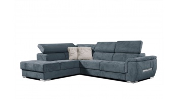 Canapé d'angle gauche avec appuis-tête réglables 5 places KELTE
