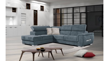 Canapé d'angle gauche avec appuis-tête réglables 5 places KELTE