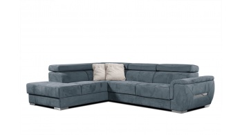 Canapé d'angle gauche avec appuis-tête réglables 5 places KELTE