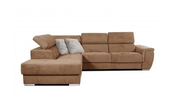 Canapé d'angle gauche avec appuis-tête réglables 5 places KELTE