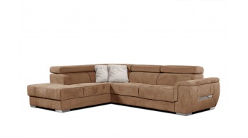 Canapé d'angle gauche avec appuis-tête réglables 5 places KELTE