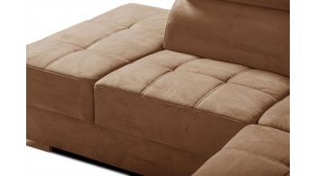 Canapé d'angle gauche avec appuis-tête réglables 5 places KELTE