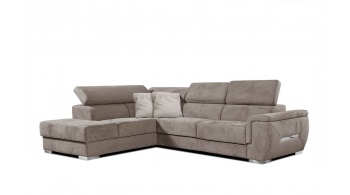 Canapé d'angle gauche avec appuis-tête réglables 5 places KELTE