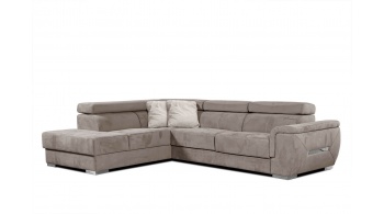 Canapé d'angle gauche avec appuis-tête réglables 5 places KELTE