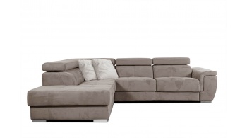 Canapé d'angle gauche avec appuis-tête réglables 5 places KELTE