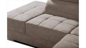 Canapé d'angle gauche avec appuis-tête réglables 5 places KELTE