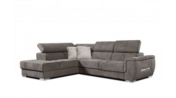 Canapé d'angle gauche avec appuis-tête réglables 5 places KELTE