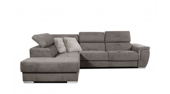 Canapé d'angle gauche avec appuis-tête réglables 5 places KELTE