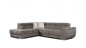 Canapé d'angle gauche avec appuis-tête réglables 5 places KELTE